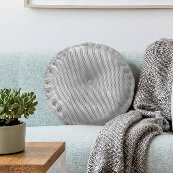 Gulvpuder, Rund Pude Stolpude Hængende Vaskbar Blød Mesh Sæde Pude Stol Puder til Indendørs Udendørs Gulv, Stol, Sofa, Pejs, Vær Gray 1 Stück (1er Pack)