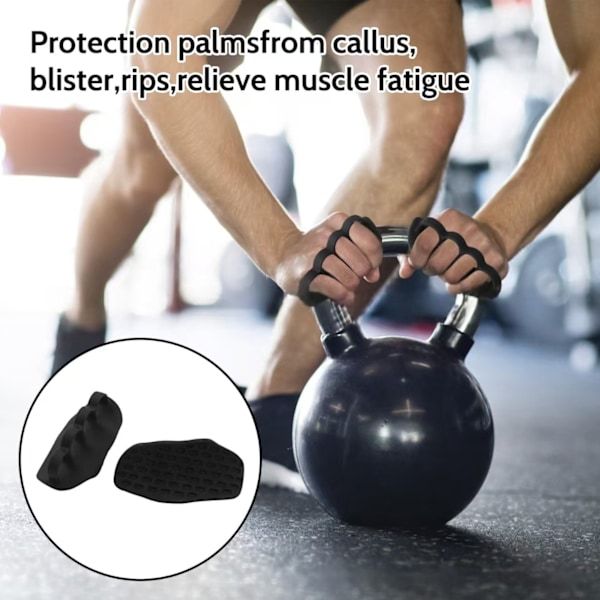 2 st Viktlyftgrepp Gymgrepp Halkfria Fingerlösa Ergonomiska Flexibla Handskydd Skivstångsdynor för Calisthenics (Svart) black