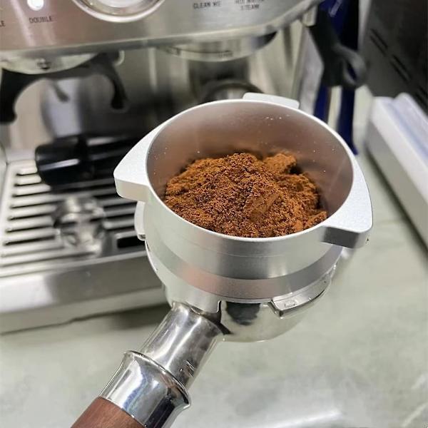 54 mm Kädet Vapaat Kahvin Annostussuppilo, Kahvikoneen Tarvike Käytettäväksi Grind Triggerin Kanssa, Kotikäyttöön Tai Kahvilaan (hopea)
