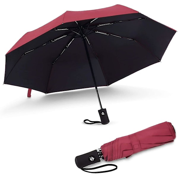 Parasol Foldbar Parasol Stormsikker Op til 140 Km/t, Vindtæt Storm Foldbar Parasol, Automatisk Åbn-luk Foldbar Parasol, Kompakt Foldbar Rejse G