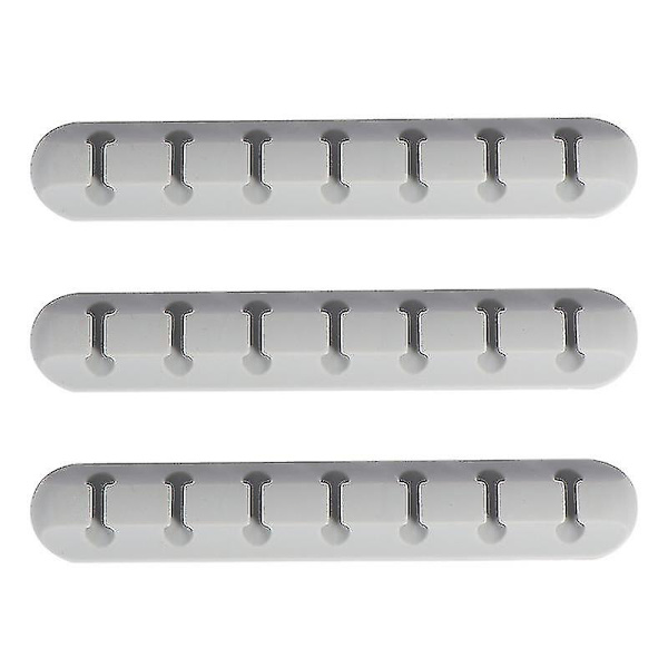 3 stk. Skrivebords Data Linje Organizer Silikon Gel Data Wire Winder Multi-purpose Kabel Wire Wrapper For Kontor Hjem (grå)