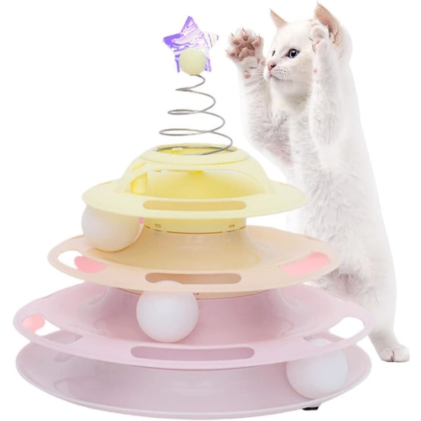 Cat Ball Leketøy Roller | Katteberikelse for innekatter | Kjæledyrleketøy med treningsballer Teaser Star