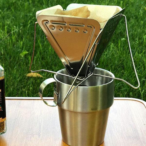 Hopfällbar kaffedripper för utomhusbruk, lätt och bärbar