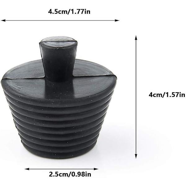 Set med 4 Universal Silikon Badkarssänka Proppar (2 Svarta & 2 Grå)