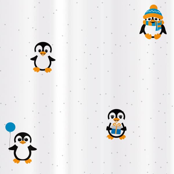 Tatkraft, Funny Penguins - Duschdraperi flerfärgad