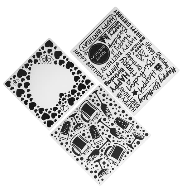 3 stk. pregefolder i plast DIY kortlaging papirhåndverk scrapbooking preget mal