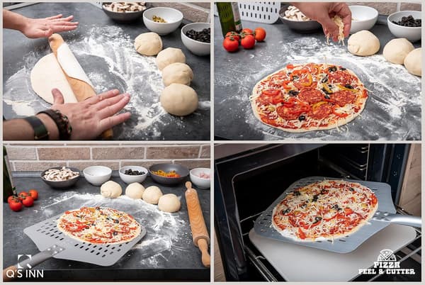 Perforeret pizzaspade, professionel 12 x 14\" aluminiumsklinge