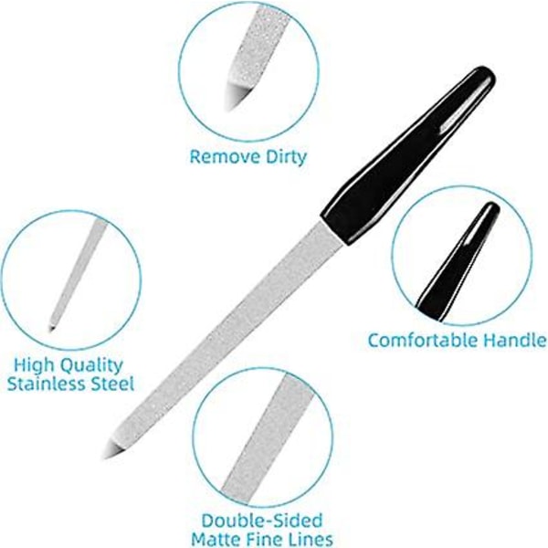 Nagelfil, Diamant Nagelfil, 6-pack Professionella Nagelfilar Dubbel Nagelfil, Metall Nagelfil Med Halksäker Handtag