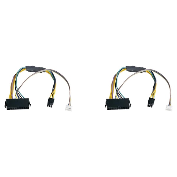 2x ATX Hoved 24-pin Fe til 6-pin 6-pin PCI-e PSU Adapterkabel Stik til Elite