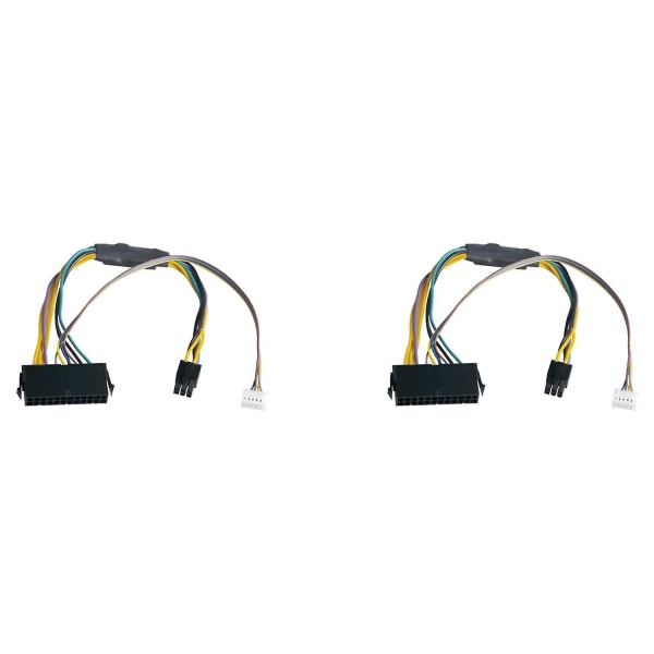 2x ATX Hoved 24-pins Fe til 6-pins 6-pins PCI-e PSU Adapterkabelkontakt for Elite