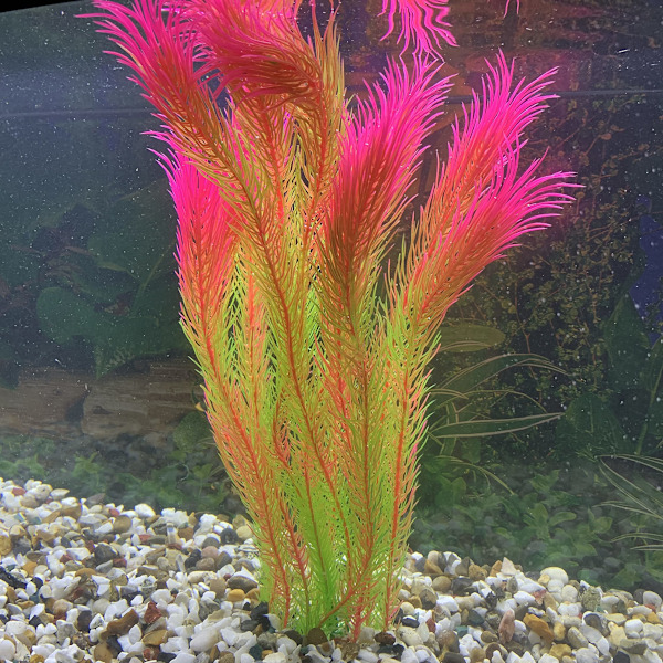 40 cm høy stor grønn rosa plast kunstig plante vill busk siv akvarium fiske tank akvatisk vegetasjon dekorasjon akvatisk gress planter for å gjemme seg
