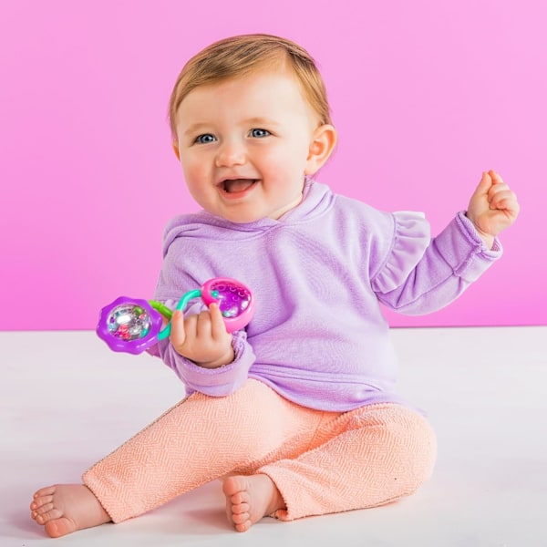 Rattle & Shake BPA-vapaa vauvan käsipainolelu, vaaleanpunainen, 3 kk+ Pink Barbell