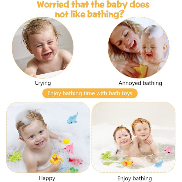 4 Styk Baby Badelegetøj, Opvindslegetøj Padlepool Legetøj til Børn, Baby Badekar Legetøj, Badeværelse Flyde Legetøj til 0 1 2 3 4 År Gamle Små Drenge Piger, S Yellow