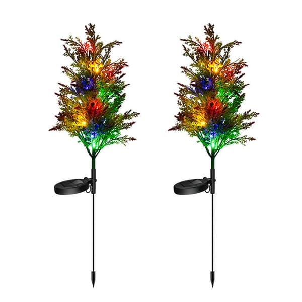 2 stk. blomsterformede solcellelamper, dekorative flerfarvede lys, der skifter farve