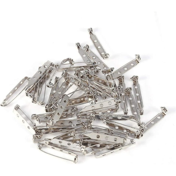 Bar Pins Brosch Lås Bak Säkerhetsfäste Rullande Brosch Hantverk (50 st, Silver)