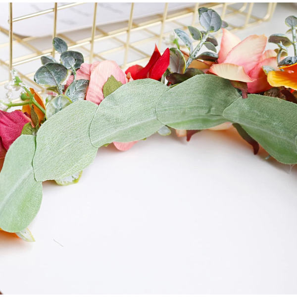 Blomsterkrans Kronbröllop Blommig Hårband Hårkrans Blomstergirlang Blomster Halo Blomsterhuvudbonad Boho med Band Bröllopsfest 5 1 count (Pack of 1)