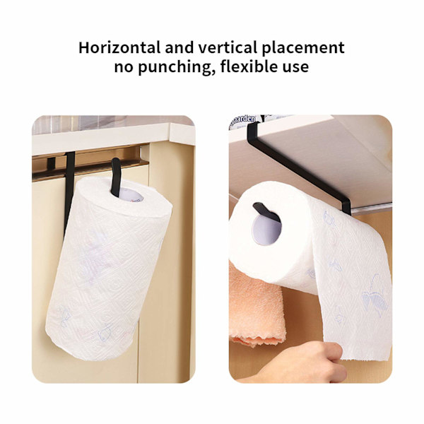 Papirhåndkleholder Dispenser Under Cabinet Papirrullholder Ingen Boring Kjøkkenrullholder Oppbevaringsstativholder for Kjøkken Toalett Stue