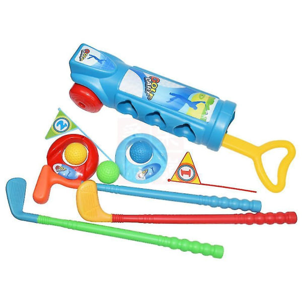 Kids Golf Clubs Set, Golf Toy With 1 Golf Cart, 3 Golf Clubs, 2 Practice Holes, 2 Golf Tees 3 Balls, Early Educational, Outdoors Exercise Toy