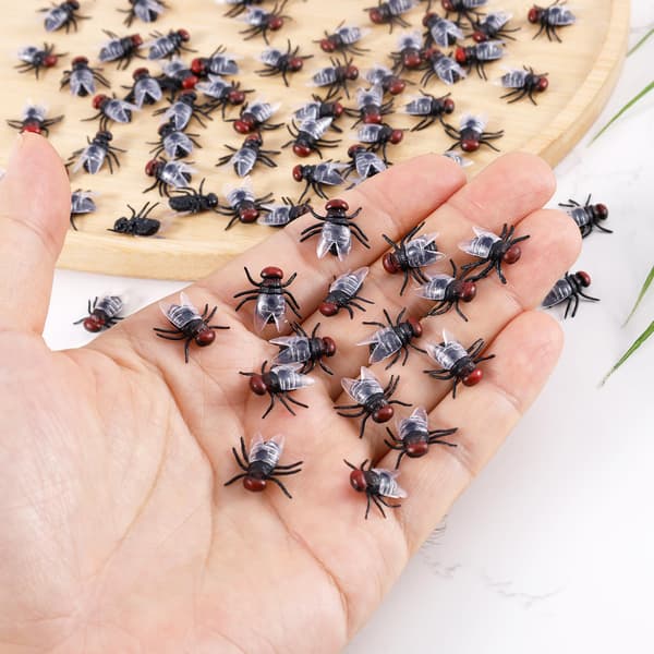 200 mini plastflugor – Realistiska flugimitationer, små insektsmodeller