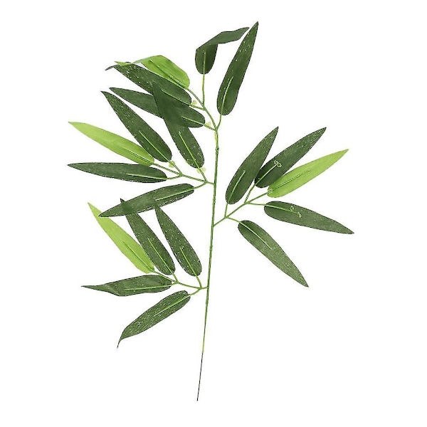 100 st konstgjorda gröna bambu-blad, falska gröna växter, grönska blad för hem, hotell, kontor
