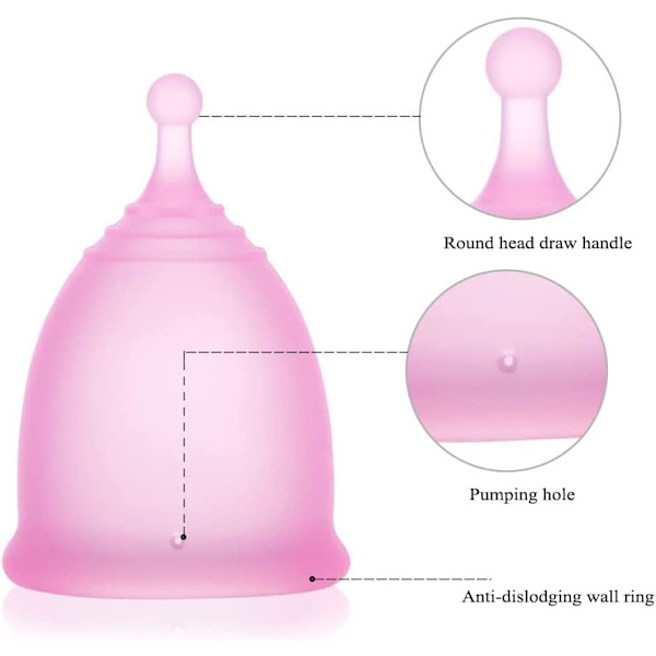 Menseskopp + Sterilisert Oppbevaringsboks - Alt du trenger for å starte din menstruasjonskoppreise! - Kvinnelig hygiene - Lilla (L)
