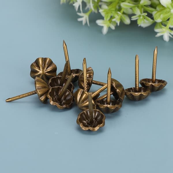 150 st möbelspik retro glansigt mönster soffdekor DIY möbeltillbehör järn 11MM