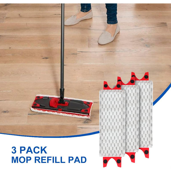 3-PAKKA Moppitäyttö Vileda 1-2 Spraylle, Mikrokuitumoppejen Täyttö Pää Vaihtopäät Vileda 1-2 Spray Moppi/Ultramax/UltraMax Plus/Easywring U White
