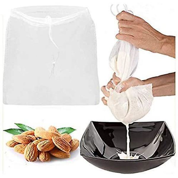 Nøttemelkposer, Nøttemelkposer Passerende Kluter Gjenbrukbare, Nylon Material Osteklut, Osteklut For Filtrering Av Nøttemelk, Kaffe, 160 Mesh, 25*30cm