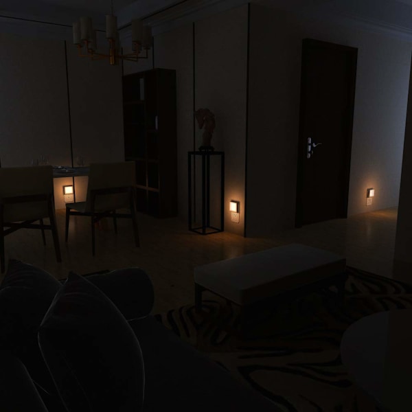 Plug-in LED Nattlampe med Automatisk Skumring til Daggry Sensor, Justerbar Lysstyrke Varmt Hvitt Lys 2 Pakning