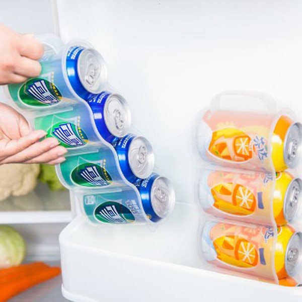 4 hulls Ølboks Organizer Kjøleskap Soda Drikke Flaskeholder Kjøle Kjøkken Oppbevaringsboks Plassbesparende kjøkkentilbehør