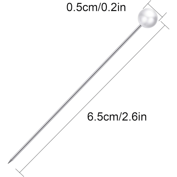 Corsage Boutonniere Pins Teardrop Pearl Head Pins Bröllopsbukett Pins Vita Raka Head Pins för DIY Hantverk Smycken Making Sömnad Bröllopsblomma White