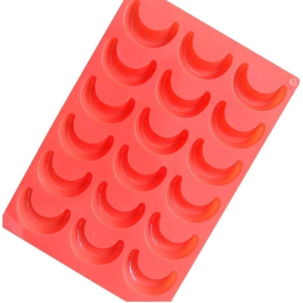 Kageformværktøj Kageforme Måneform Silikoneform Kagedekorationsform (1 stk, rød)