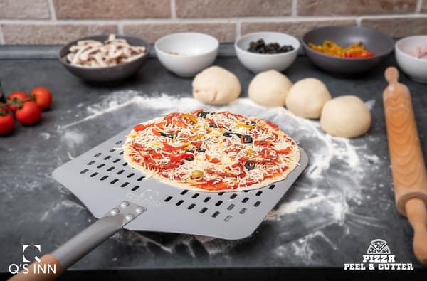 Perforeret pizzaspade, professionel 12 x 14\" aluminiumsklinge