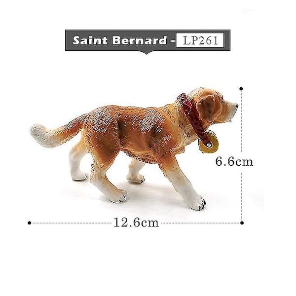 Ny Varghund Pomeranian Whippet Golden Retriever Schnauzer Djurmodell Actionfigur Heminredning Pojkar Flickor Present Pedagogisk Leksak, Sankt Bernard