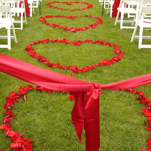 2000 stk røde roseblader til soverommet, kunstige roseblomster, smakløse emulerings silke roseblader for romantiske scener bryllupsdag, bi Red