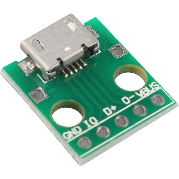 Haljia Micro USB -dip-adapteri, 5-nastainen naarasliitin, tyyppi B, PCB-muunninmoduulikortti (4kpl)