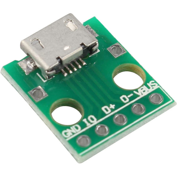 Haljia Micro USB - Dip-sovitin 5-nastainen naarasliitin tyyppi B PCB-muunninmoduulilevy (4 kpl)