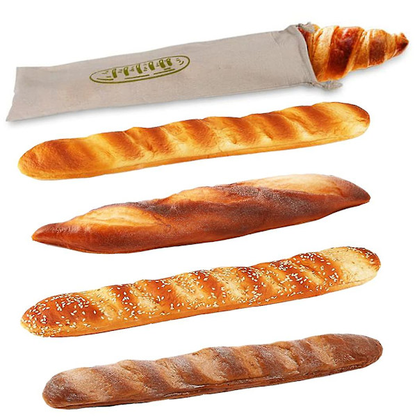 2 stk. genanvendelige brødposer i hør, fransk baguette-pose med snøre, bomuldsbrødpose, fødevareopbevaringspose i hør