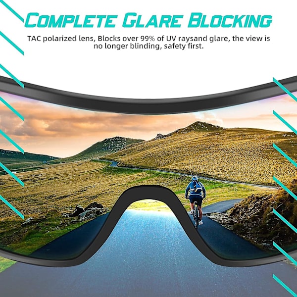 Polariserade cykelglasögon för män och kvinnor, Mtb sport solglasögon, anti-uv400 med 5 utbytbara linser