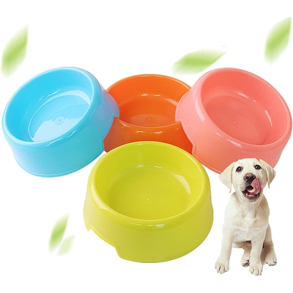 5 stk./sæt Plastik hundeskåle, katte, hvalpe, hamstere, kaniner, kæledyrsskåle. Katteskål til tørfoder, vådfoder, godbidder, vand. Tilfældig farve. Multicolor