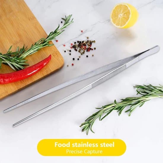 30 cm Professionel Køkkentang med Langt Håndtag – Pincet til Grill og Steaks | Rustfrit Stål