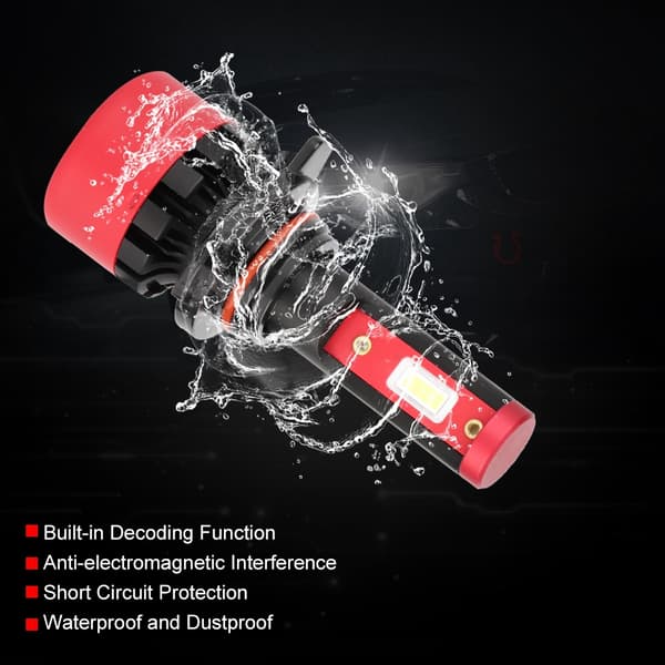 2 stk 9012 96W 6000K lyse hvite dekodings-LED-frontlyspærer L8H