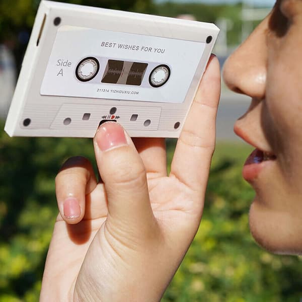 Stemmeopptak Kassettopptaker Gave 60 Sekunders Meldingsopptaker Tilpassbart Lydhilsenskort for Par