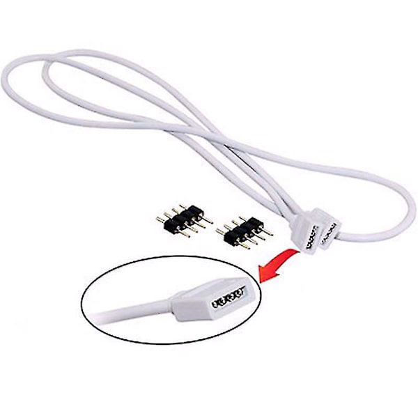 4-polet Forlængerledning Kabel Stikkontakt 2,5m Til Rgb 5050 3528 Led Strip Lys