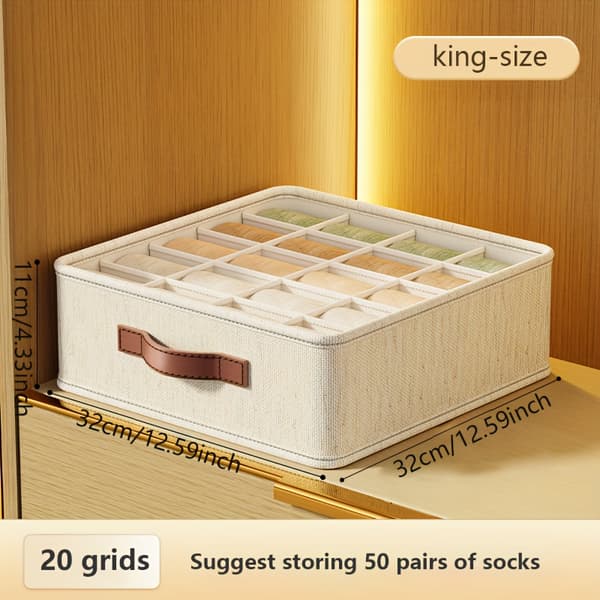 Foldbar multi-rum organizer til undertøj og strømper (med skuffedelere) — 1-pak