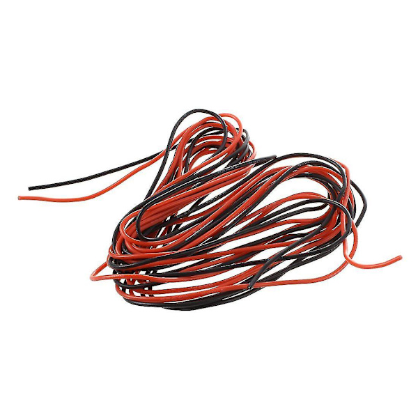 2x 3 Meter 24 AWG Silikon Gummisladd Röd Flexibel