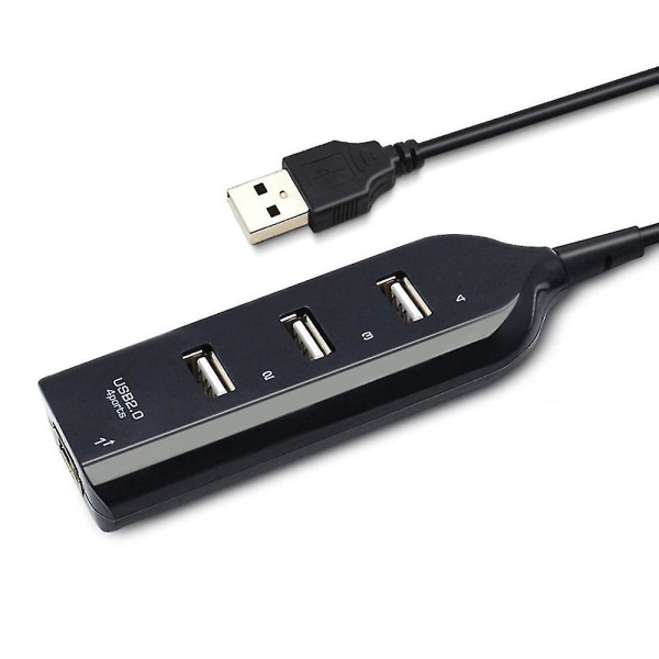 USB-hub 2.0 - Høyhastighets USB-hub-splitter med 4 porter, USB-hub-adapter for bærbare datamaskiner, mottaker, datamaskin A