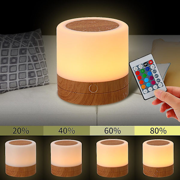 Ambient Light Touch Desktop Fjärrkontroll Led Färgglad Uppladdningsbar Nattlampa 3w