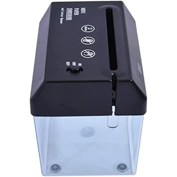 Desktop Papirstrimmer med Foldet Papir - Lille USB-Shredder til Hjem/Kontor (1 stk, Sort)