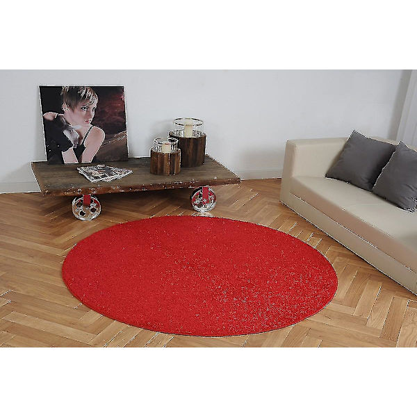 Tatami-matto, pyöreä matto, liukumaton sängynmatto (1 kpl 80 * 80cm punainen)